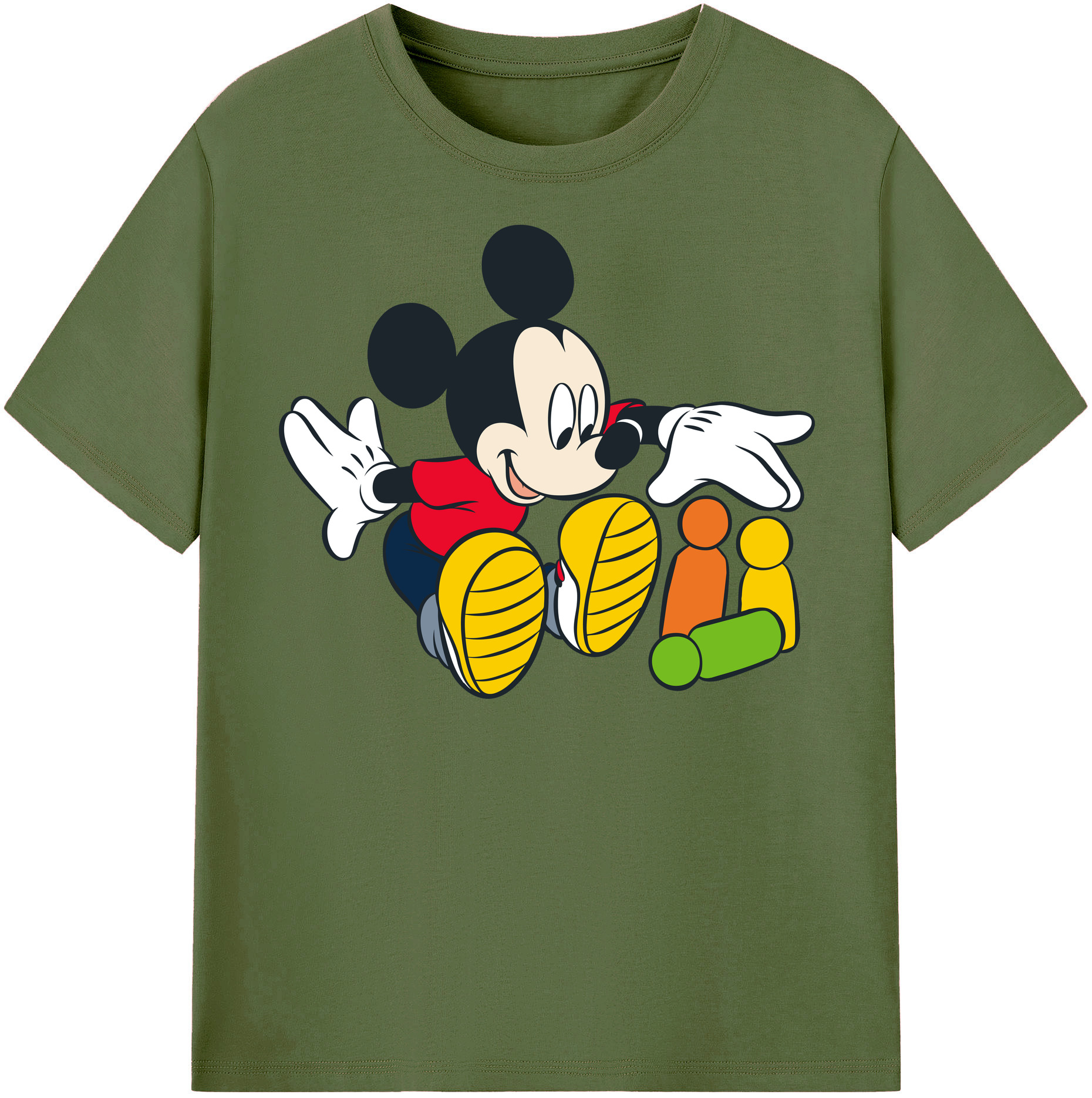 （画像用） ミッキーマウス Mickey Mouse 綿100％半袖Tシャツ（フロントプリント）